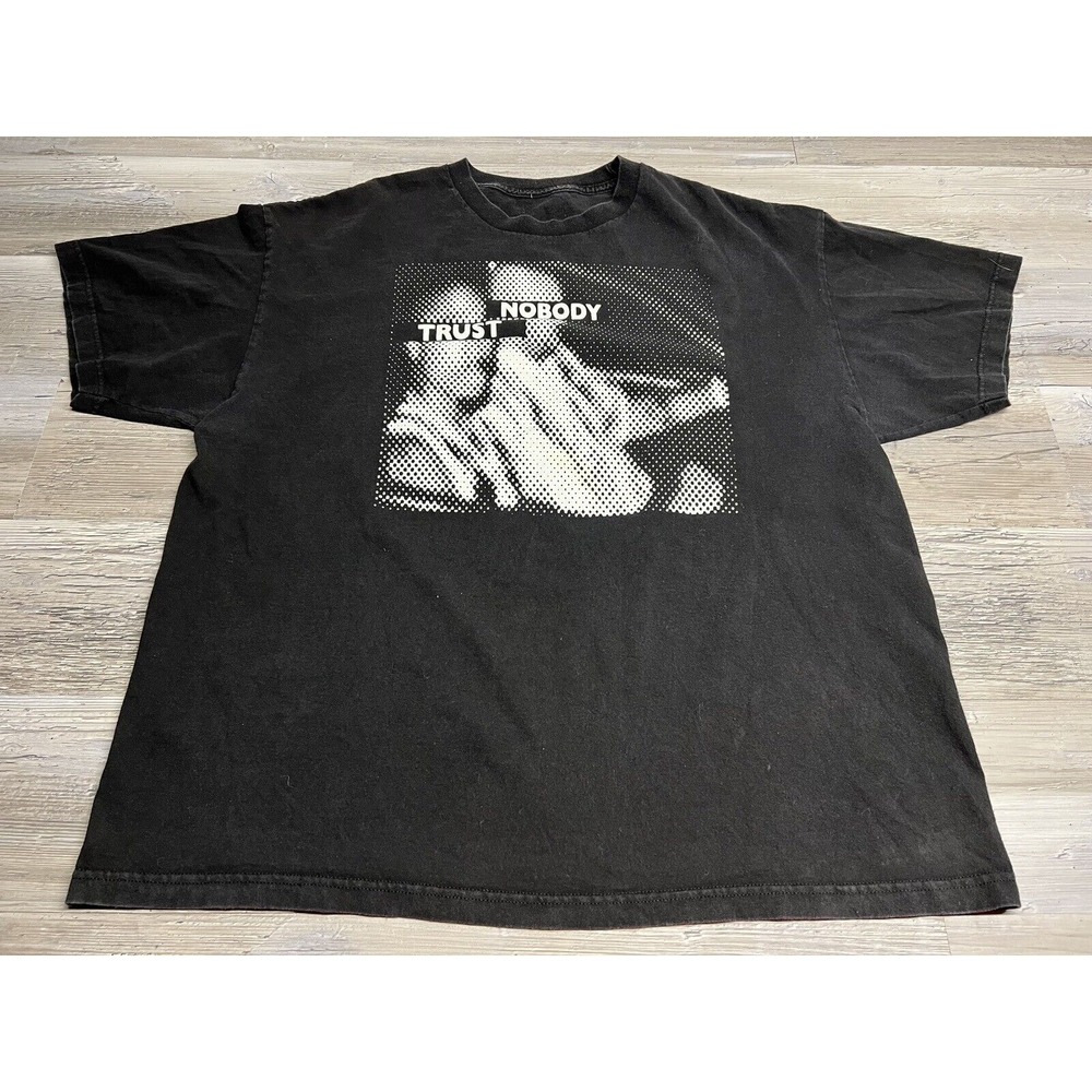 Vintage Y2K Tupac‎ Biggie Trust Nobody T-Shirt Faded Black Size 2XL XXL BOXY